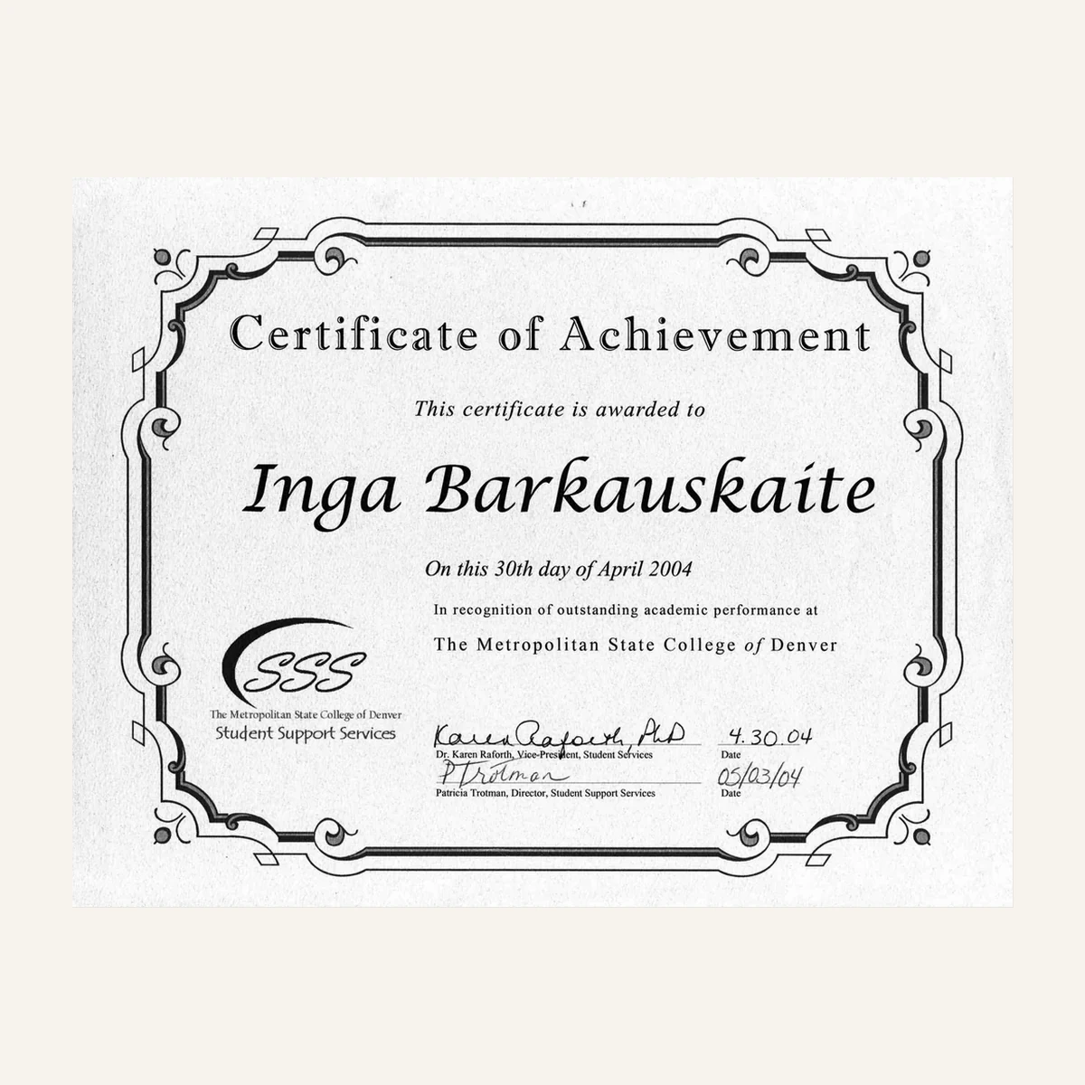 Certificate of Achievement